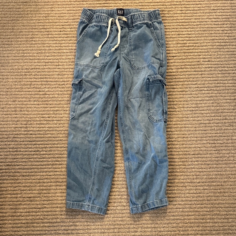 GAP Light Blue Denim Pants with White Drawstring